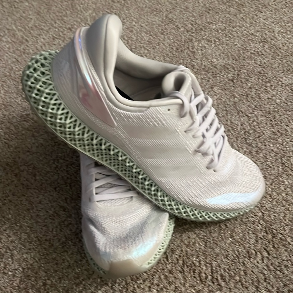 Men’s adidas Parley x 4D Run 1.0 LTD 'White Iridescent' Running Shoes FW1229 NEW